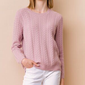 NWT! DongLi - 100% Cashmere Cable Knit Sweater - Medium Pink, Multiple Sizes